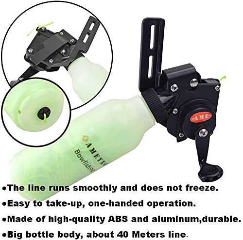 AMEYXGS 6-Piece Bowfishing Arrow and Reel Set - Stainless Steel Broadhead Arrows with Safety Slides for Compound & Recurve Bows - Perfect for Freshwater Fishing, Hunting, and Outdoor Water Sports