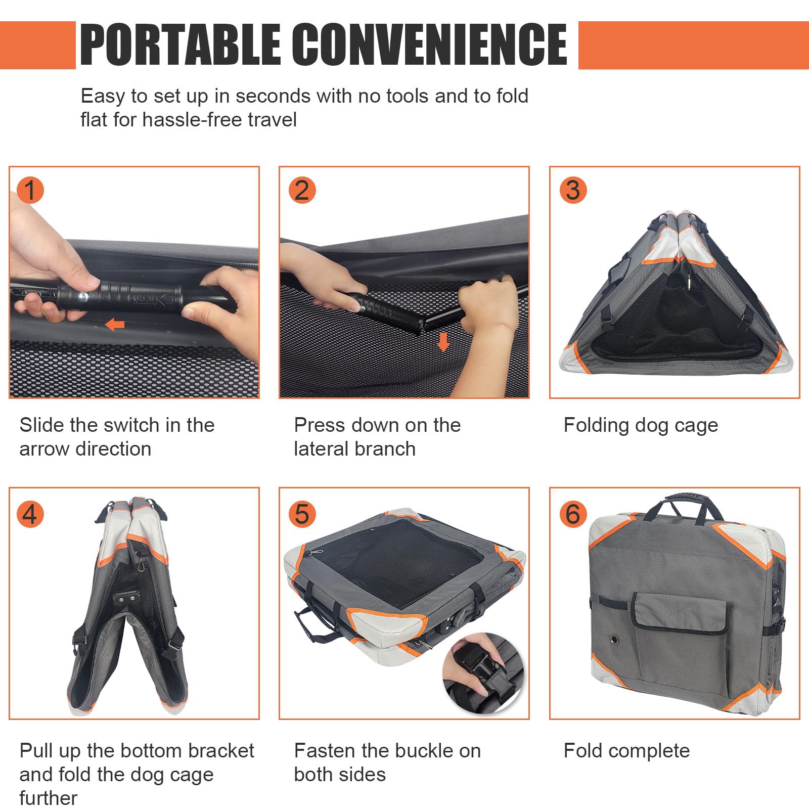 Foldable Dog Crate for Travel - 36 Inch Portable Pet Carrier for Medium & Large Dogs | 4-Door Collapsible Kennel with Breathable Mesh | Durable Indoor/Outdoor Use | Includes Soft Dog Blanket | Perfect for Car Rides, Camping & Vet Visits