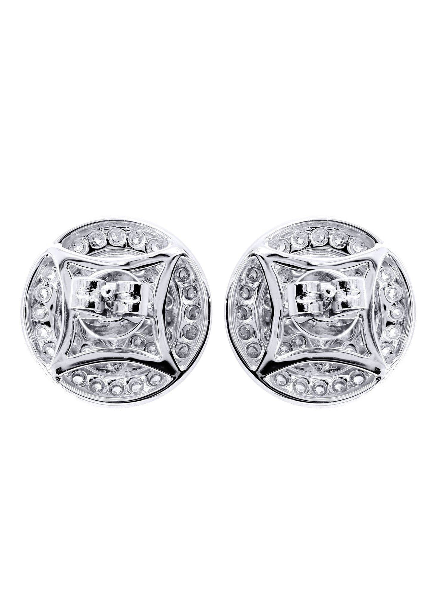14K White Gold Men's Diamond Earrings - 0.82 Carat Stud Earrings for Everyday Wear & Special Occasions