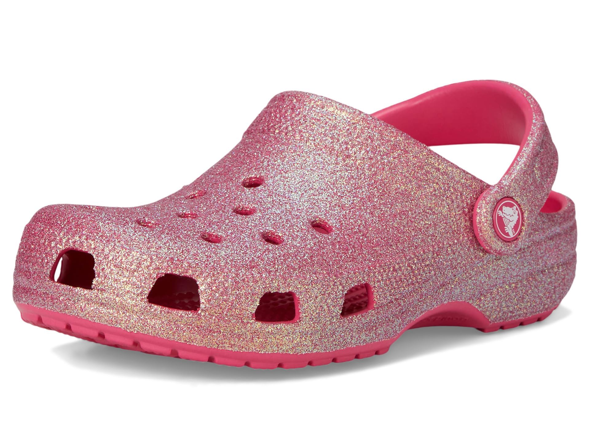 Crocs Kids' Classic Glitter Clog - Lightweight & Comfortable Water Shoes for Girls & Boys, Perfect for Beach, Pool & Outdoor Play