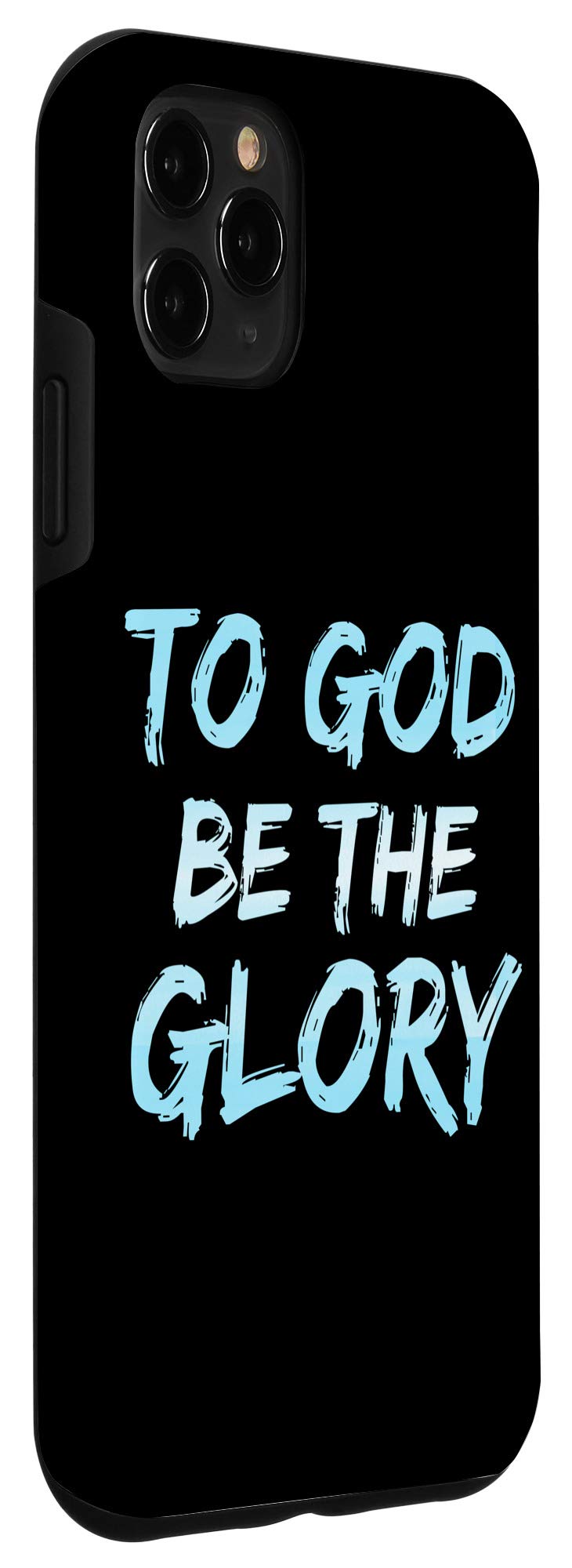 iPhone 11 Pro Max Case - Blue Christian Gift with Scripture Design | 'To God Be The Glory' Phone Cover | Perfect for Church, Bible Study & Daily Faith Inspiration