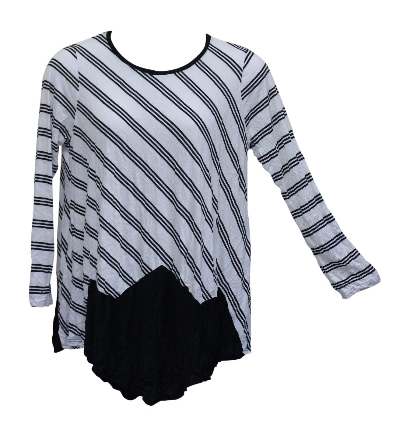 Women's Rachel Striped Crinkle Tunic Top - Stylish Casual Blouse for Work & Weekend Outfits | Perfect for Office, Date Night & Summer Vacation