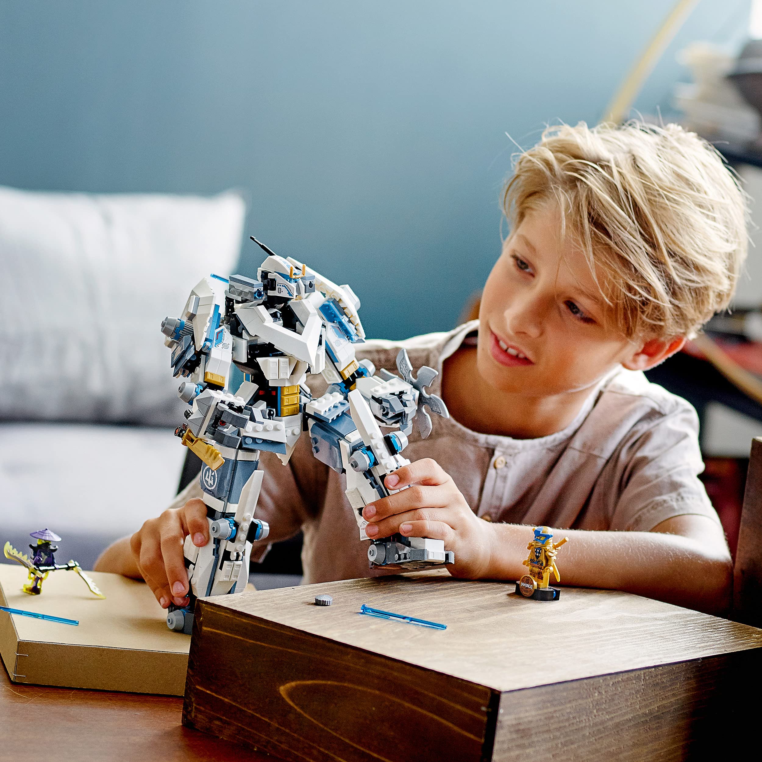 LEGO 71738 Ninjago Zane's Titan Robot Battle Set - Action-Packed Ninja Robot Toy with Jay Dorado & Zane Minifigures vs Ghost Warriors - Perfect Gift for Kids Ages 9+ | Epic Ninja Battles & Creative Play