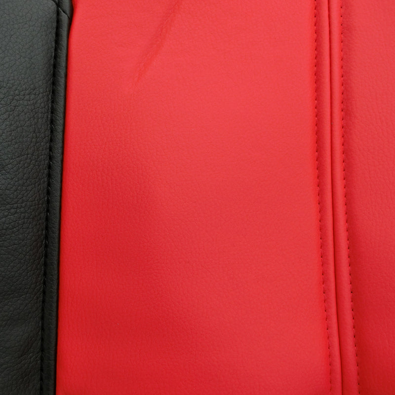 Black Bull Leather Look Seat Covers - Airbag Compatible (Black/Red) - Universal Fit for Cars & Trucks - Perfect for Daily Commute, Road Trips & Vehicle Protection