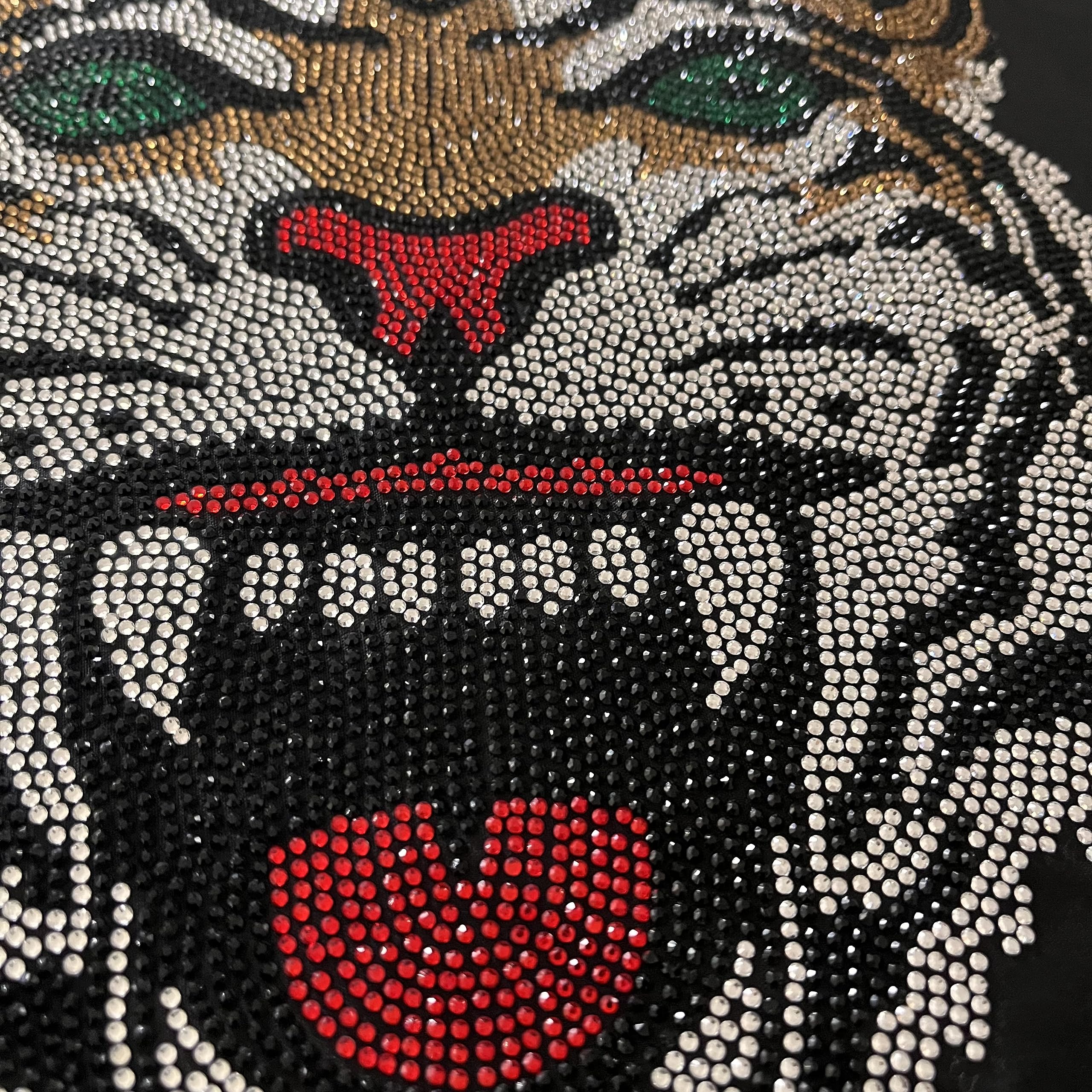 Rhinestop Wild Tiger Iron-on Rhinestone Design for DIY Clothing & Costume Embellishment | Sparkling Rhinestone Patch for Jackets, Jeans, Bags & Dancewear