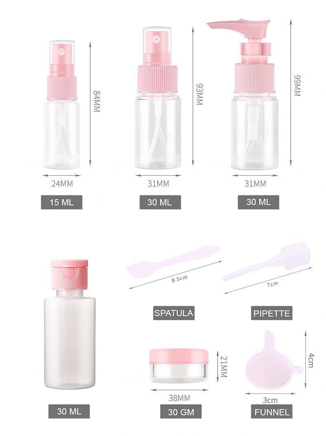 **Wolpin 10-Pack 30ml Clear Plastic Spray Bottles - Refillable Fine Mist Perfume, Shampoo & Cosmetic Bottles with Travel Pouch - Ideal for Travel, Home & Salon Use**