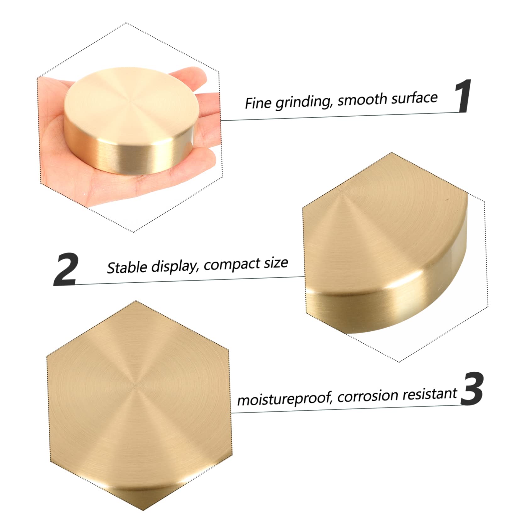 GOOHOCHY 4-Piece Round Brass Paperweight Set - Heavy Duty Ruler Paperweights for Office Desk, Drawing Table, and Home Decor - Perfect for Artists, Engineers & Stationery Lovers