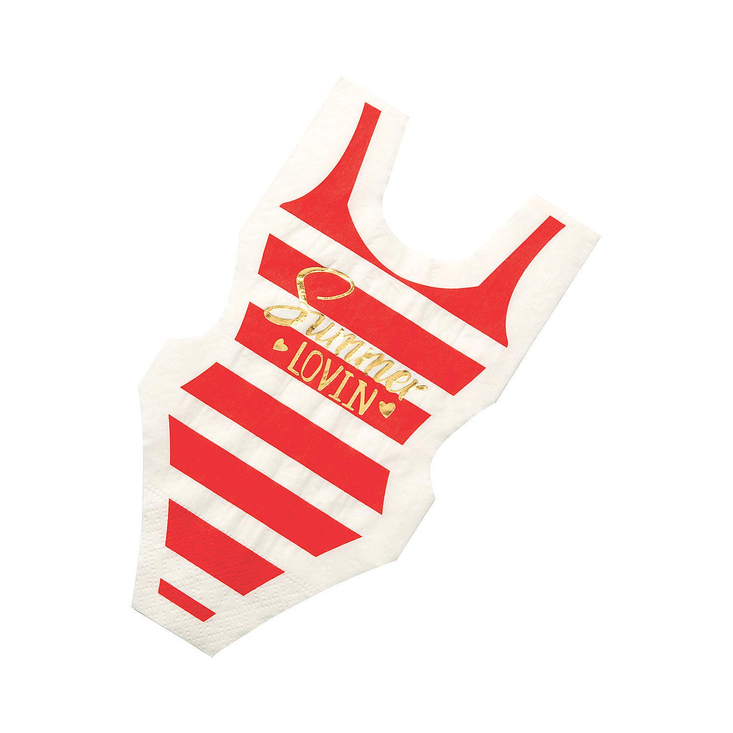 Fun Express Swimsuit Shaped Napkins - 8-Pack Colorful Party Napkins for Summer Pool Parties, Beach Themed Events & Tropical Celebrations