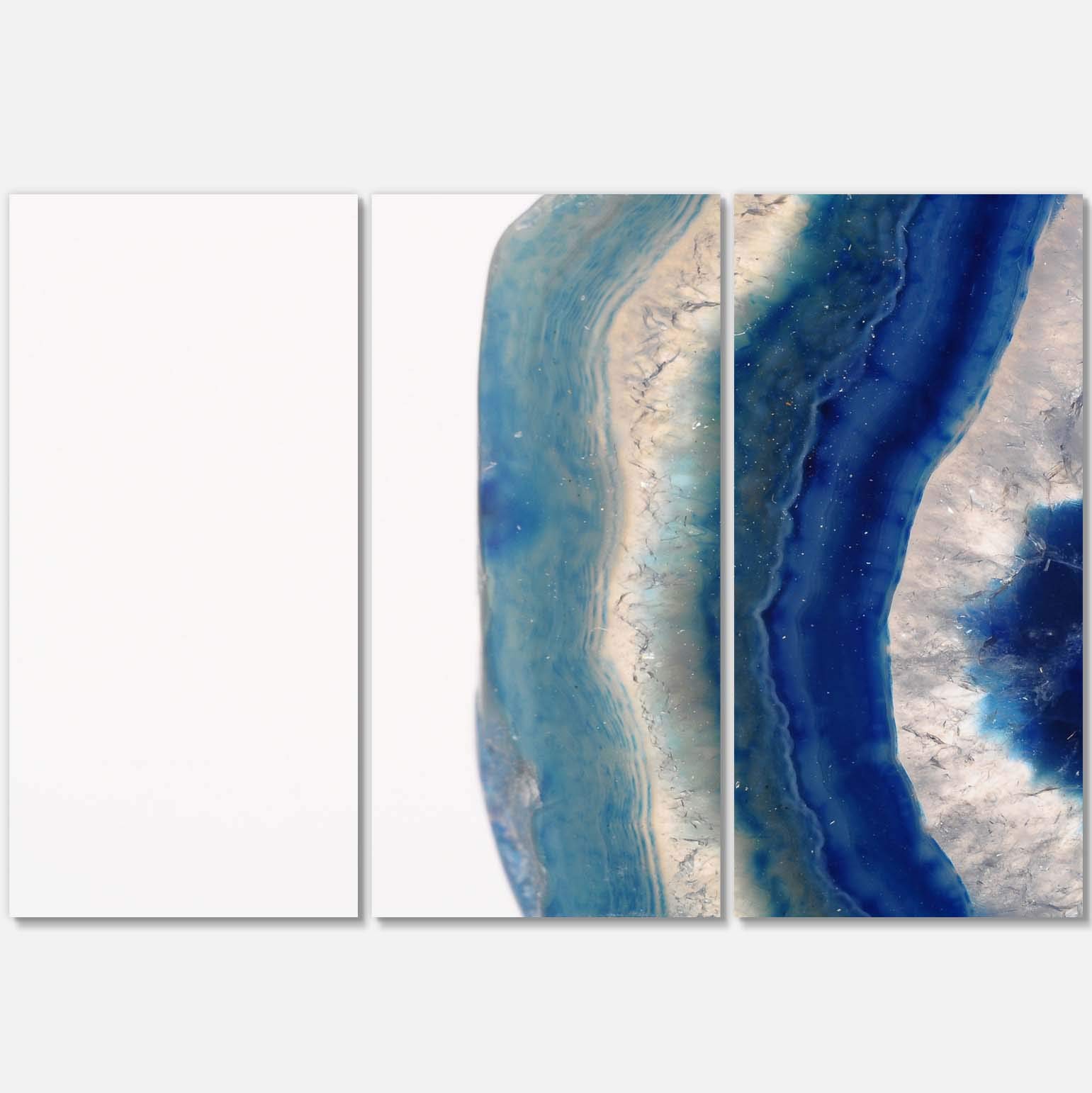 Abstract Blue Agate Stone Macro Canvas Wall Art Print - Nature-Inspired Home Decor for Living Room, Bedroom & Office