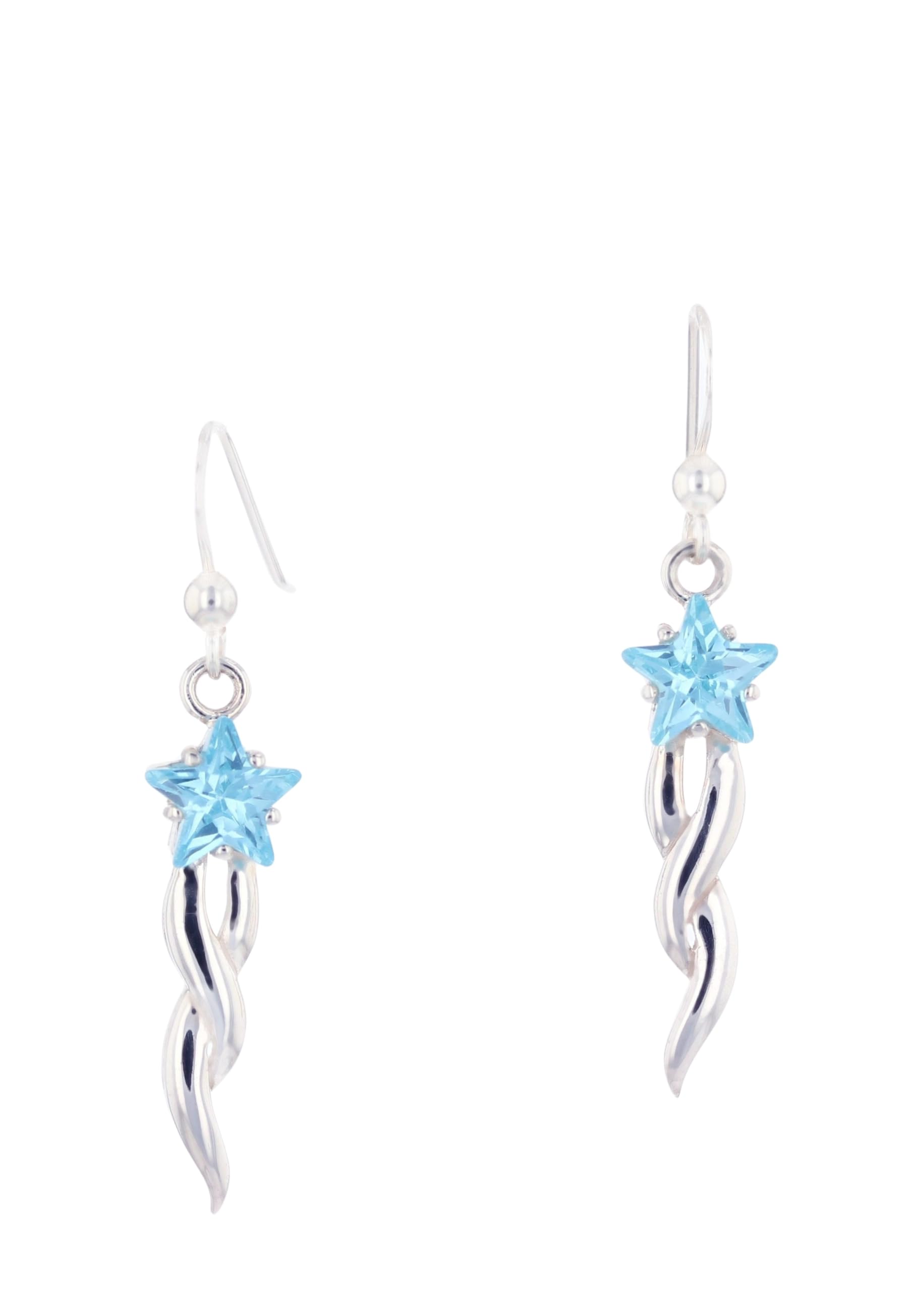 Styling Sterling Silver Shooting Star Dangle Earrings with Blue CZ - Perfect for Parties, Date Nights & Everyday Wear