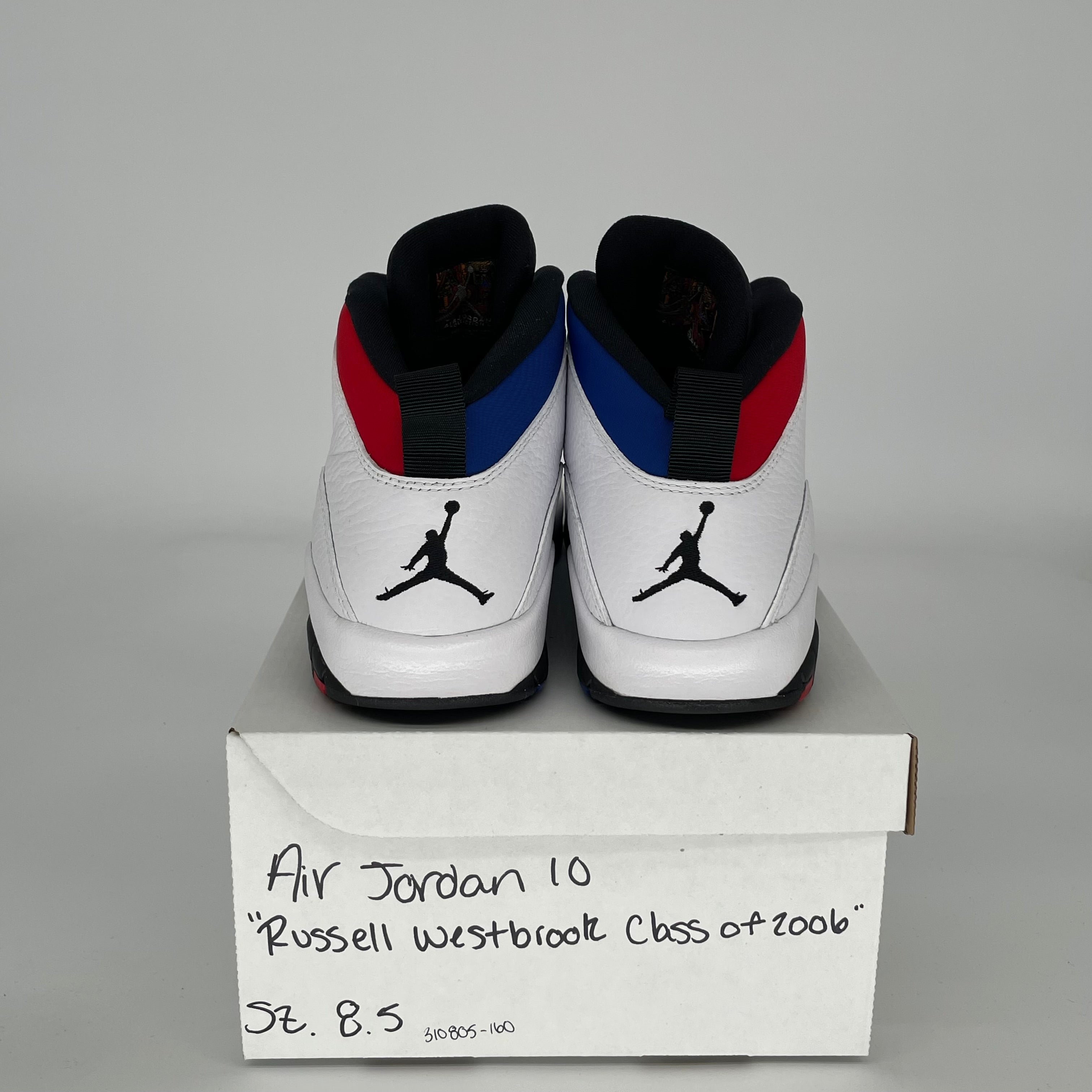 AIR JORDAN 10 RUSSELL WESTBROOK CLASS OF 2006 Men's Basketball Shoes Size 8.5 (310805-160) - Perfect for Streetwear, Sneaker Collecting & Basketball Games