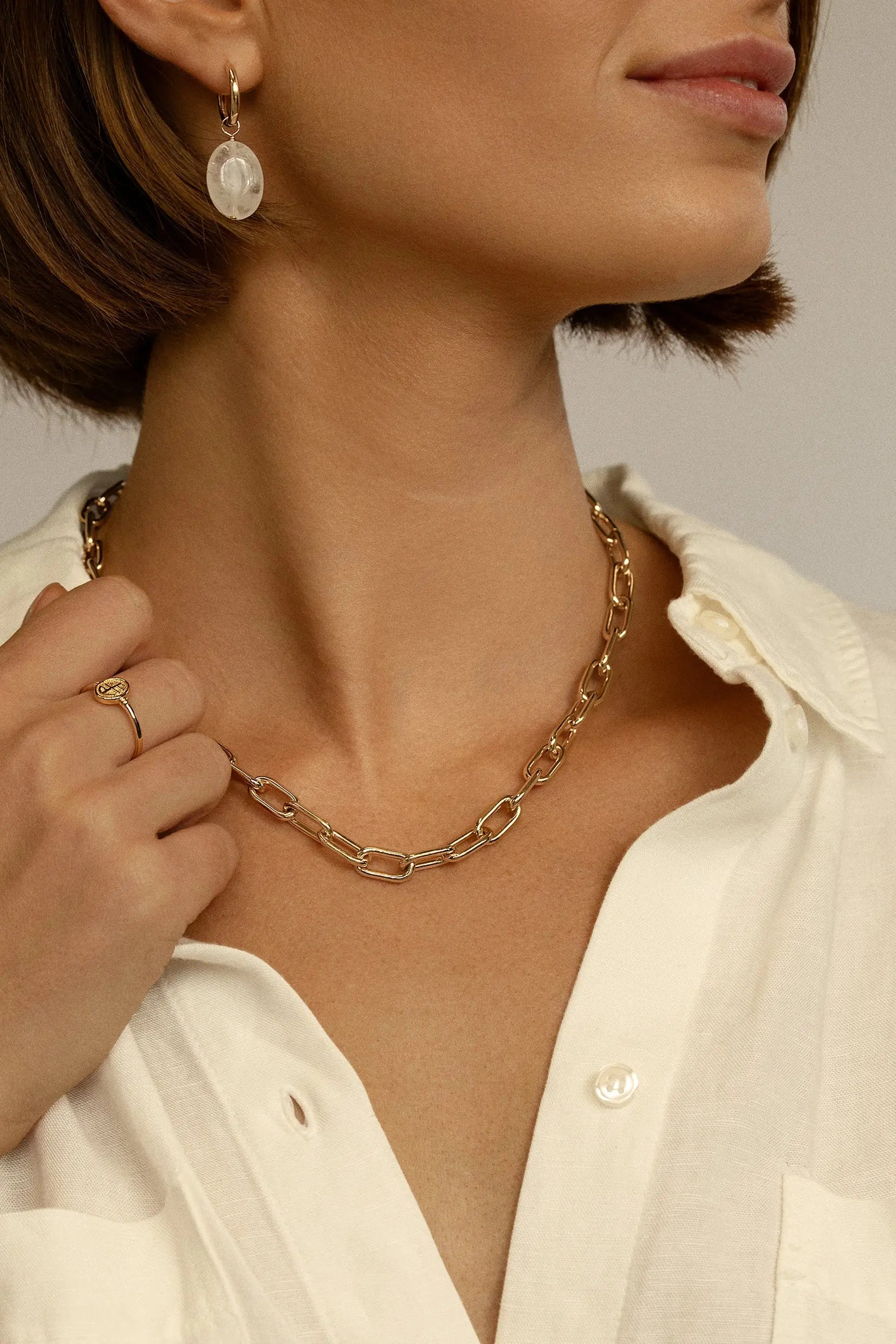 Farrah Chain Necklace for Women - Elegant Gold Plated Layering Jewelry for Everyday Wear & Special Occasions