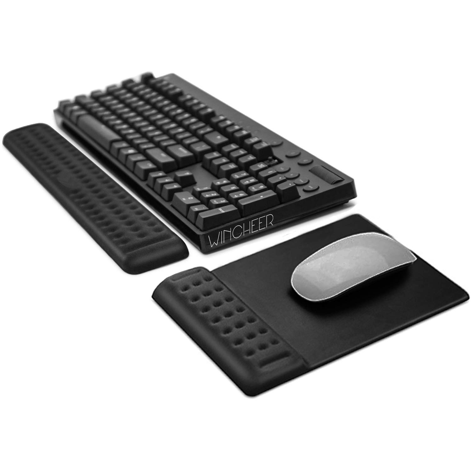 Ergonomic Keyboard Wrist Rest & Mouse Pad Set with Memory Foam - Large Gaming Wrist Support for Pain Relief - Perfect for Computer, Laptop, Typing, Office & Home Use - Ideal for Long Work Hours, Gaming Sessions and Comfortable Typing