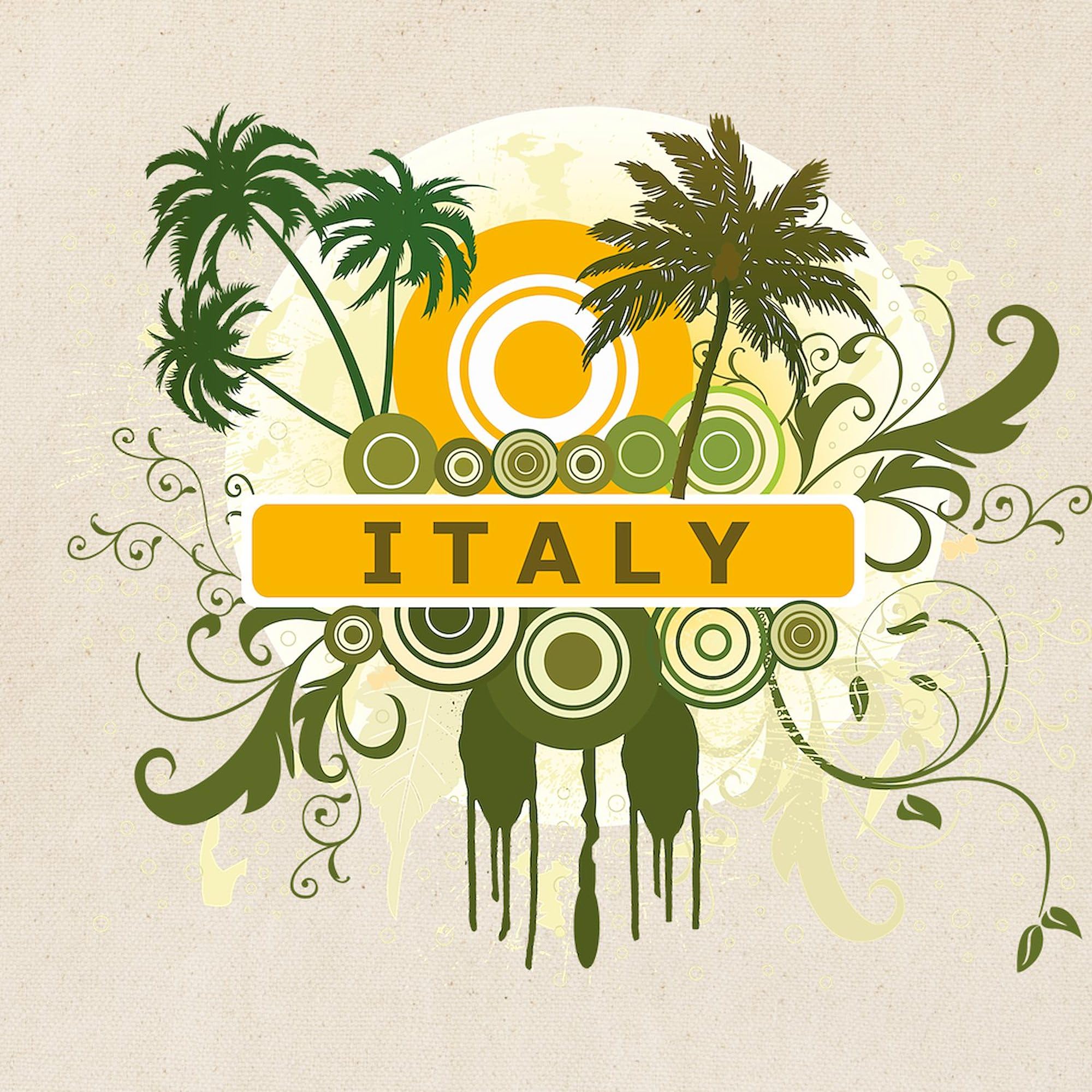 Palm Tree Italy Tote Bag - Natural Canvas Reusable Shopping Bag for Beach, Grocery & Travel | Eco-Friendly Cotton Tote with Italian Design