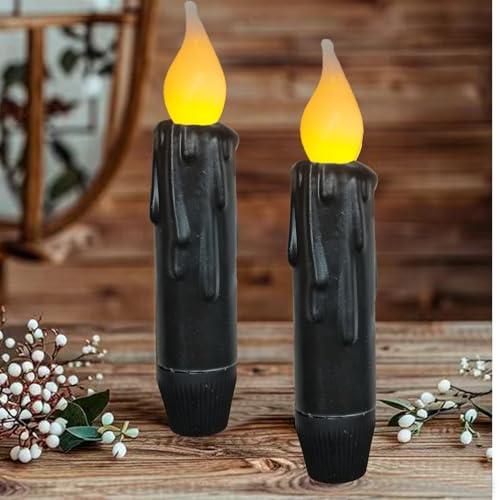 Black 2 pcs short candles