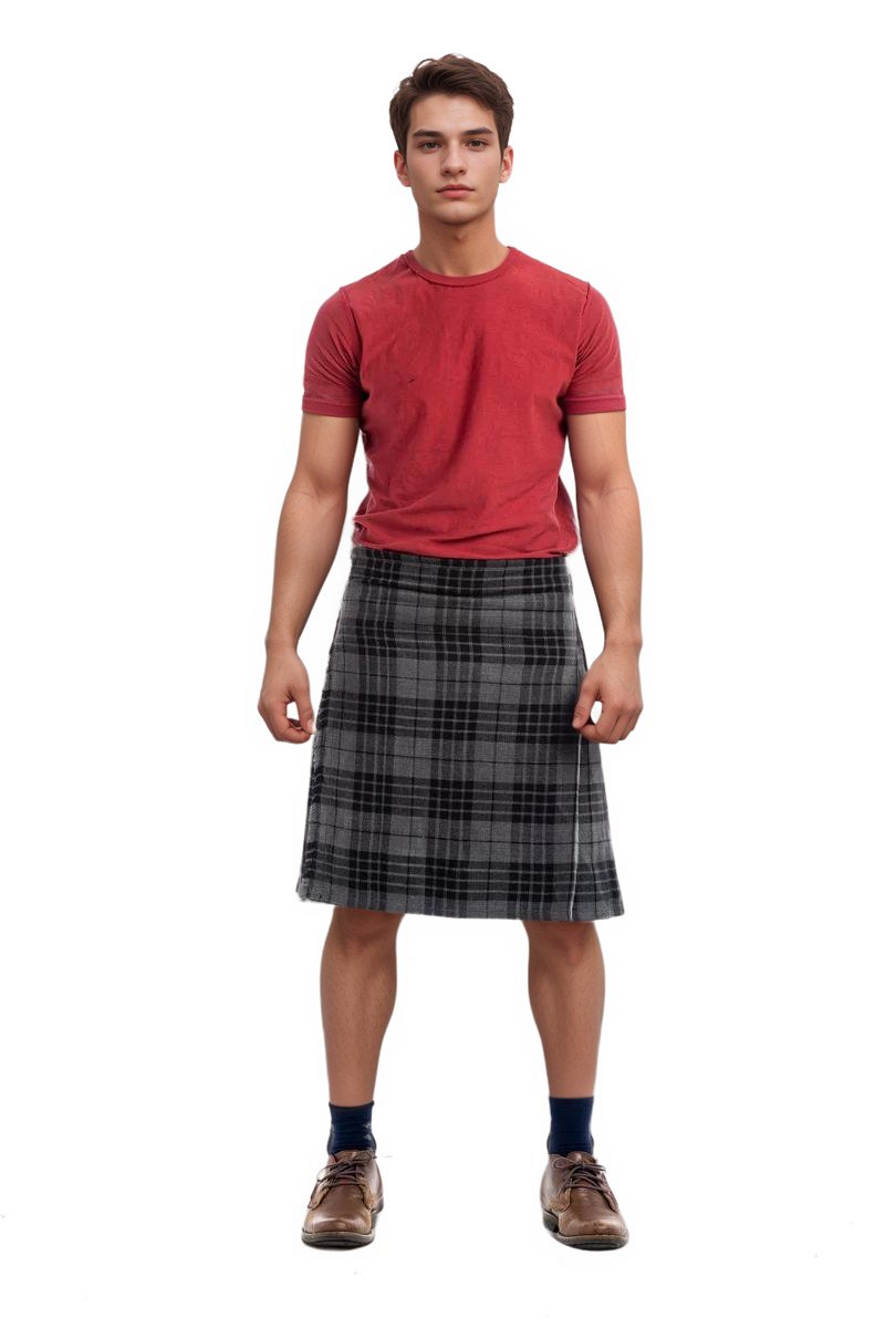 Custom Grey Tartan Kilt Watch - Premium Scottish Style Accessory for Men | Perfect for Weddings, Highland Games & Celtic Events