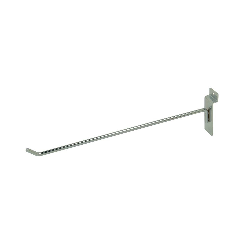 100 Pack Chrome 8-Inch Slatwall Hooks - Heavy Duty Retail Display Hooks for Store Fixtures, Wall Organization & Merchandising (Perfect for Retail Stores, Boutiques & Garment Shops)