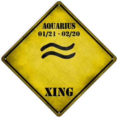 Vintage Aquarius Xing Mini Metal Crossing Sign - Decorative Street Sign for Home, Office & Garden Decor - Perfect for Zodiac Lovers & Astrology Enthusiasts