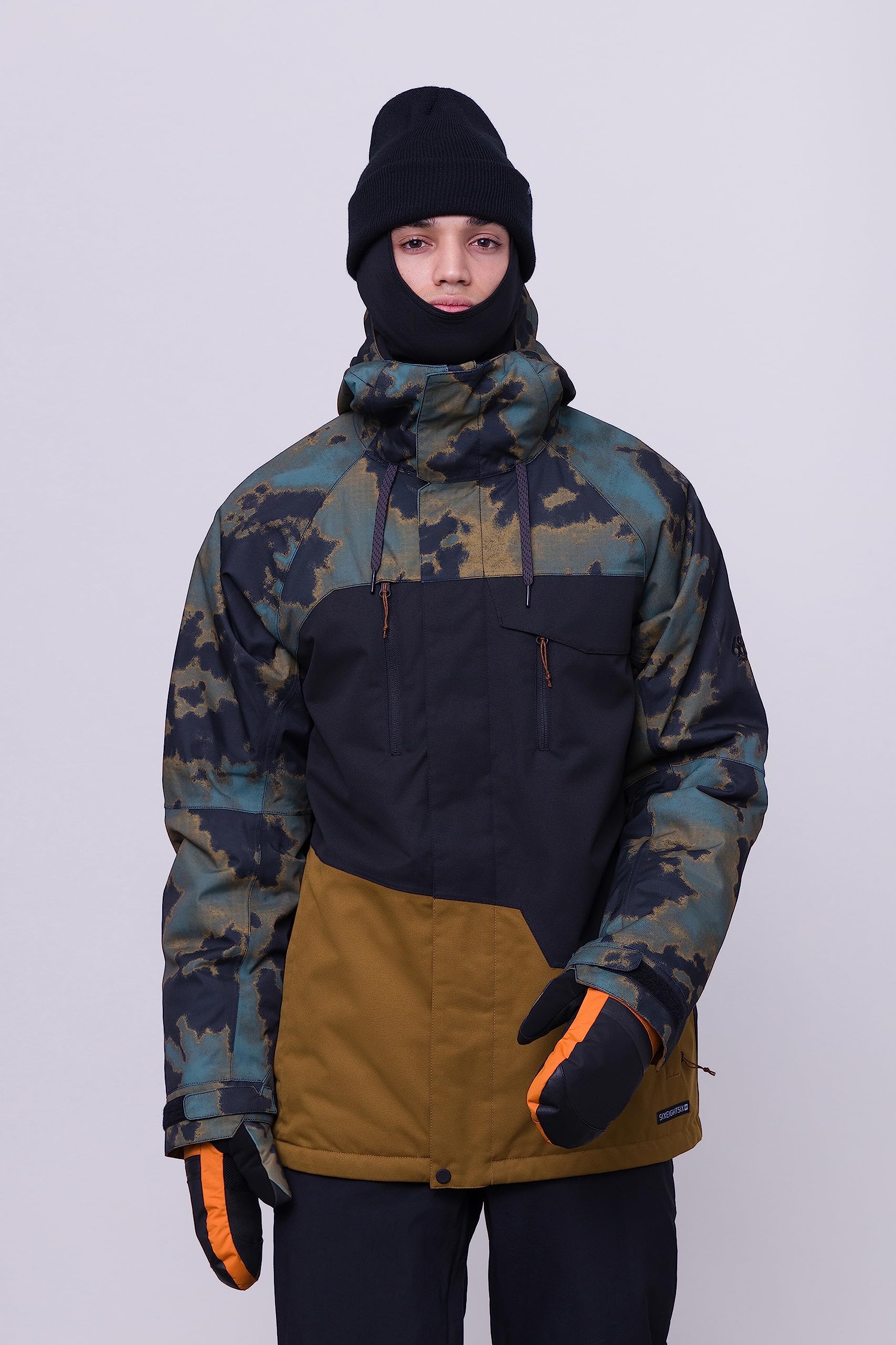 686 Men's Geo Insulated Jacket - Breathable Thermal Winter Coat with Asymmetrical Design - Waterproof & Weather Resistant for Outdoor Activities, Skiing, and Hiking