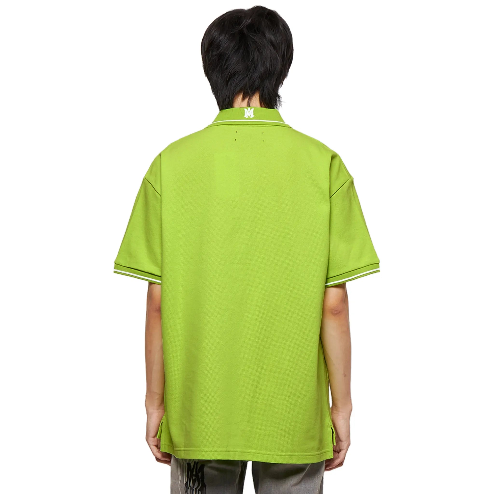 Amiri Solid Green Short Sleeve Polo Shirt for Men - Casual Summer Fashion Top for Golf, Beach & Streetwear Outfits