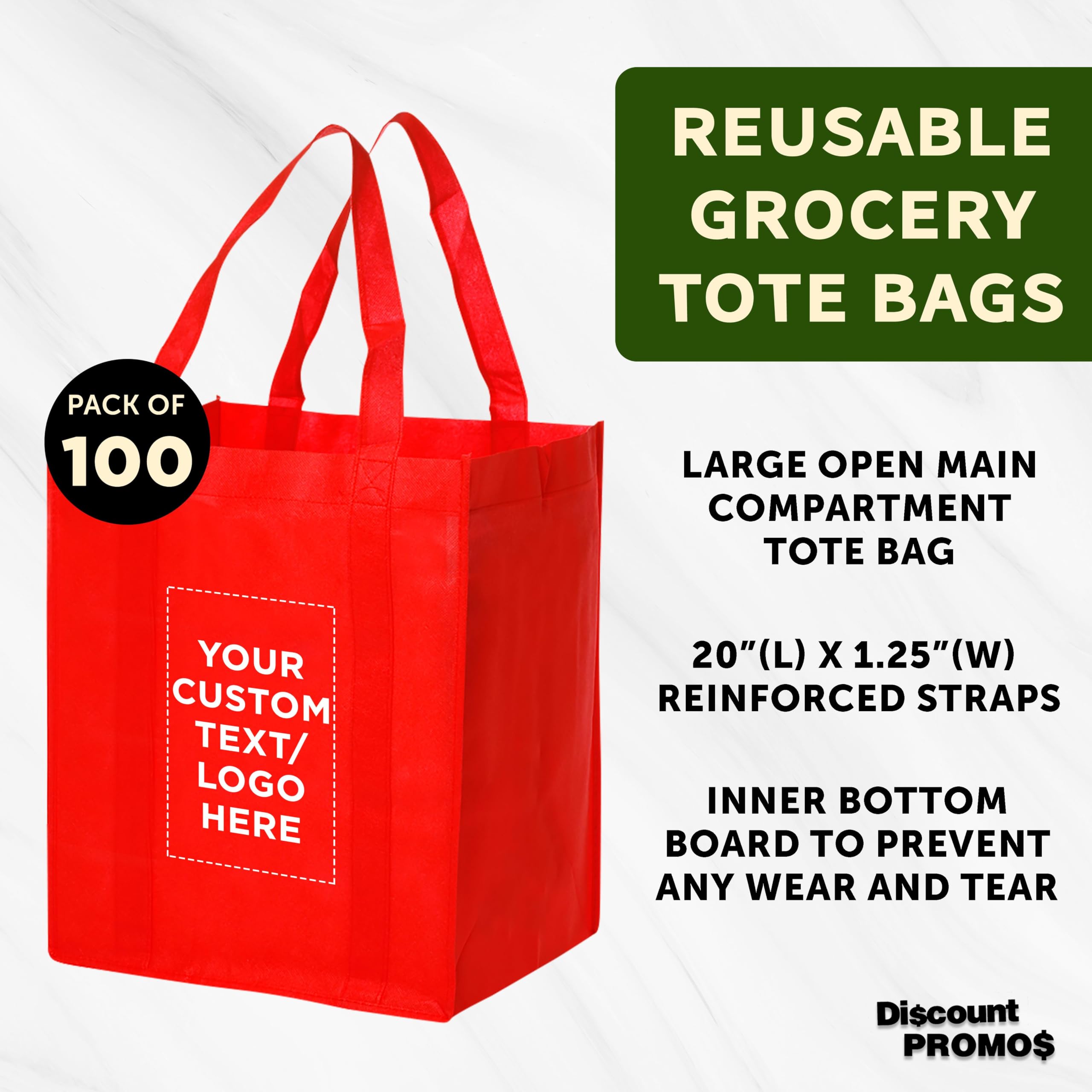 Eco-Friendly Reusable Grocery Tote Bags - Foldable Shopping Bags for Groceries, Farmers Market & Travel | Compact & Durable