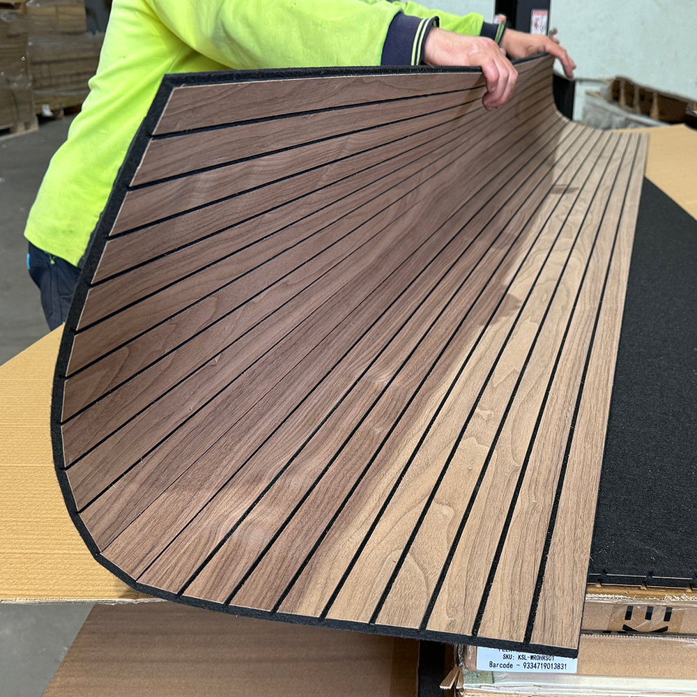 Flexible Acoustic Wood Slat Wall Panel - Walnut Veneer 2700mm x 600mm Slim Design for Home Theater, Office & Studio Soundproofing