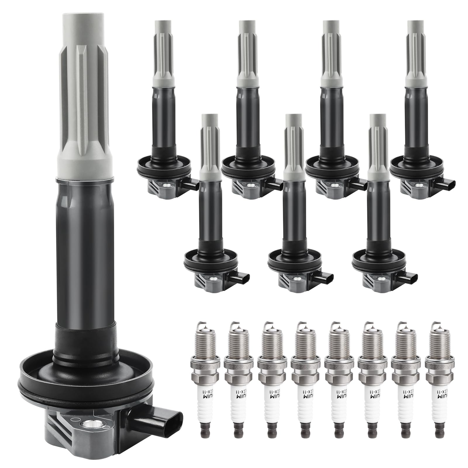 High Performance Ignition Coil Packs & Spark Plugs Set of 8 for 2016-2017 Ford F-150 & Mustang 5.0L V8 Engine - UF824 Replacement Parts - Perfect for Off-Roading, Towing & Daily Driving