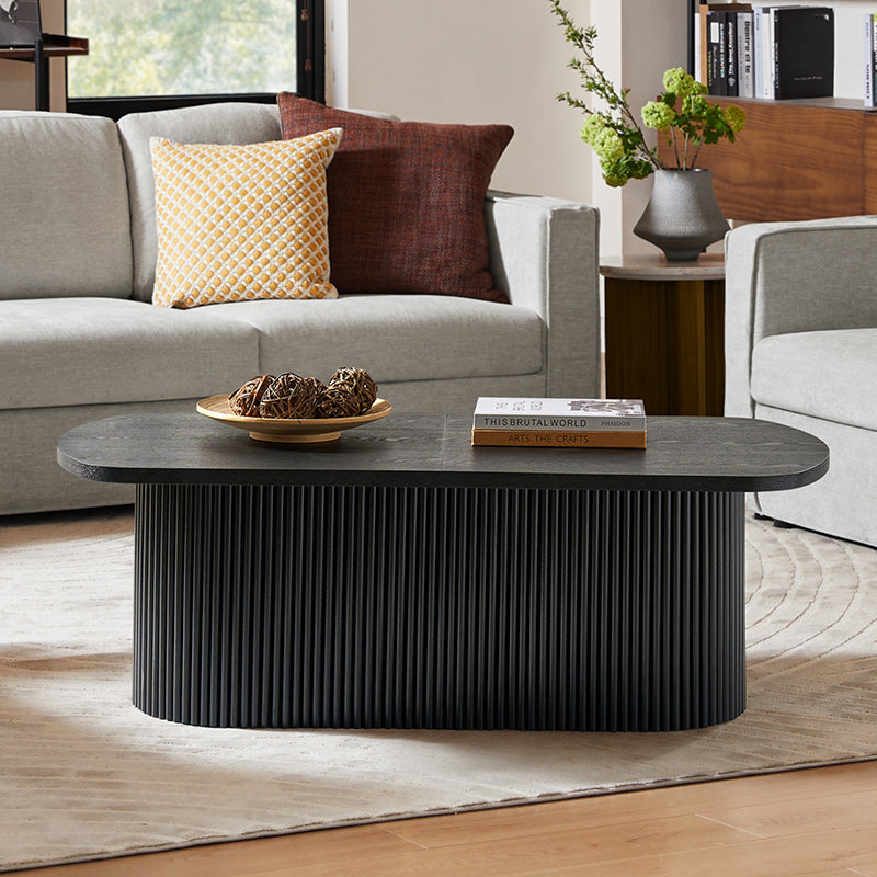 Modern Oval Coffee Table with Hidden Storage - Perfect for Living Room, Lounge & Small Spaces