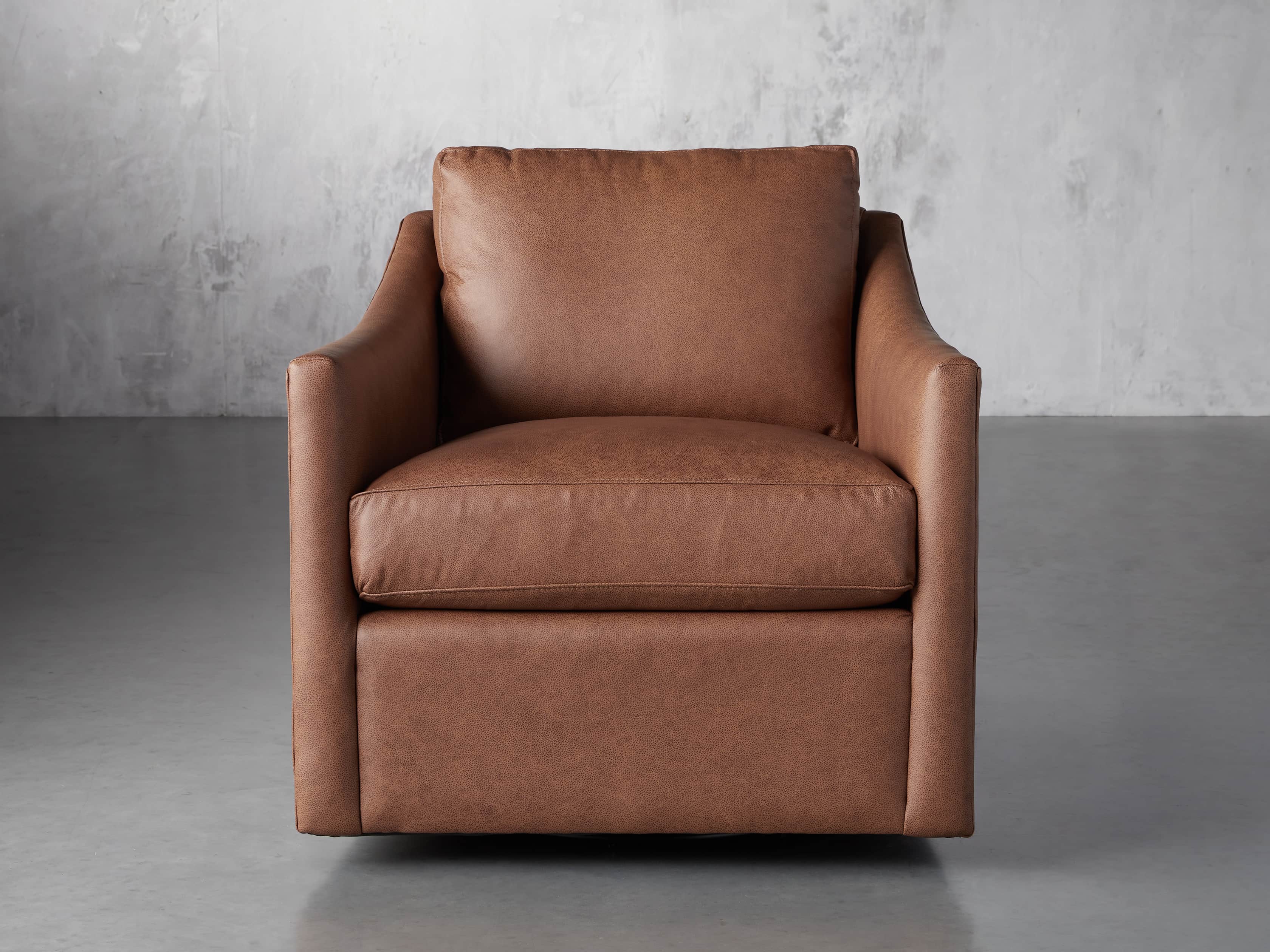 Branson Genuine Leather Swivel Chair - 360 Degree Rotating Office Chair with Padded Seat & Backrest - Perfect for Home Office, Study, or Conference Room
