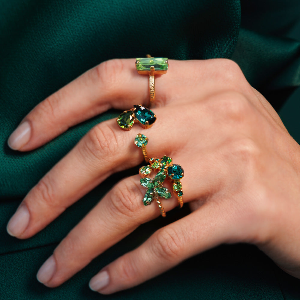 Stardust Ring - Elegant Green Gemstone Jewelry for Women | Perfect for Weddings, Parties & Everyday Wear