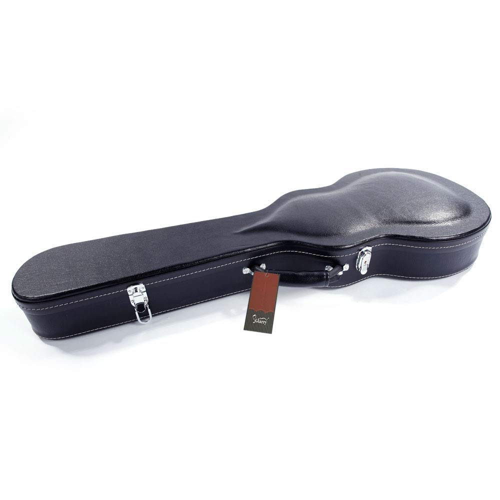 Premium Electric Guitar Hard Case - Microgroove Bulge Surface, Black Exterior with Deluxe Plush Interior & Foam Molded Support | Perfect for Touring Musicians, Studio Sessions & Guitar Storage Protection
