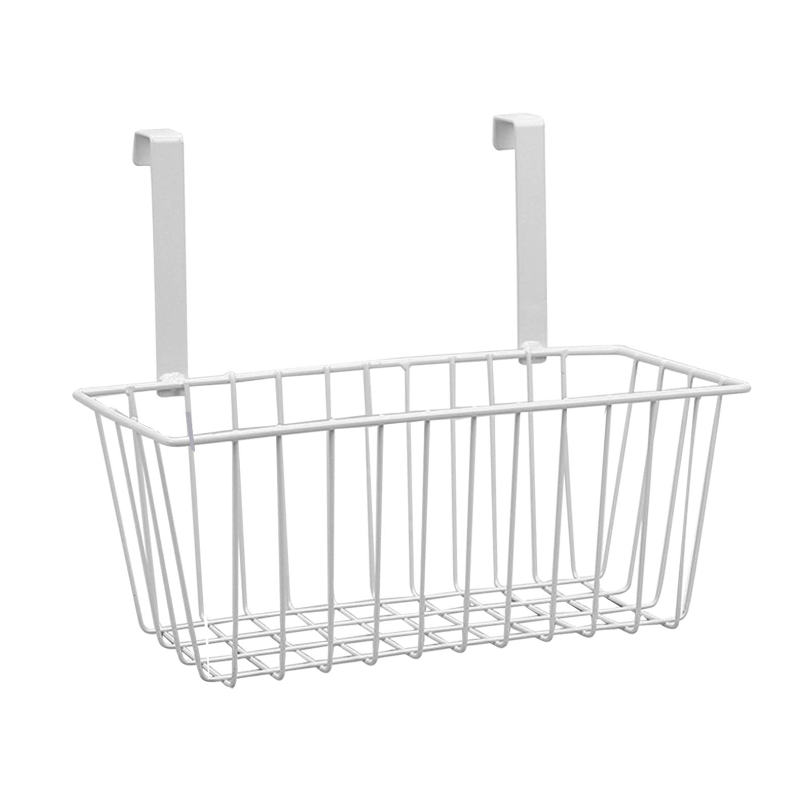 SM SunniMix Heavy Duty Iron Wall Mount Storage Basket - Multi-Purpose Organizer for Kitchen, Bathroom, Pantry & Dorm | Space Saving Cabinet & Countertop Solution (White)