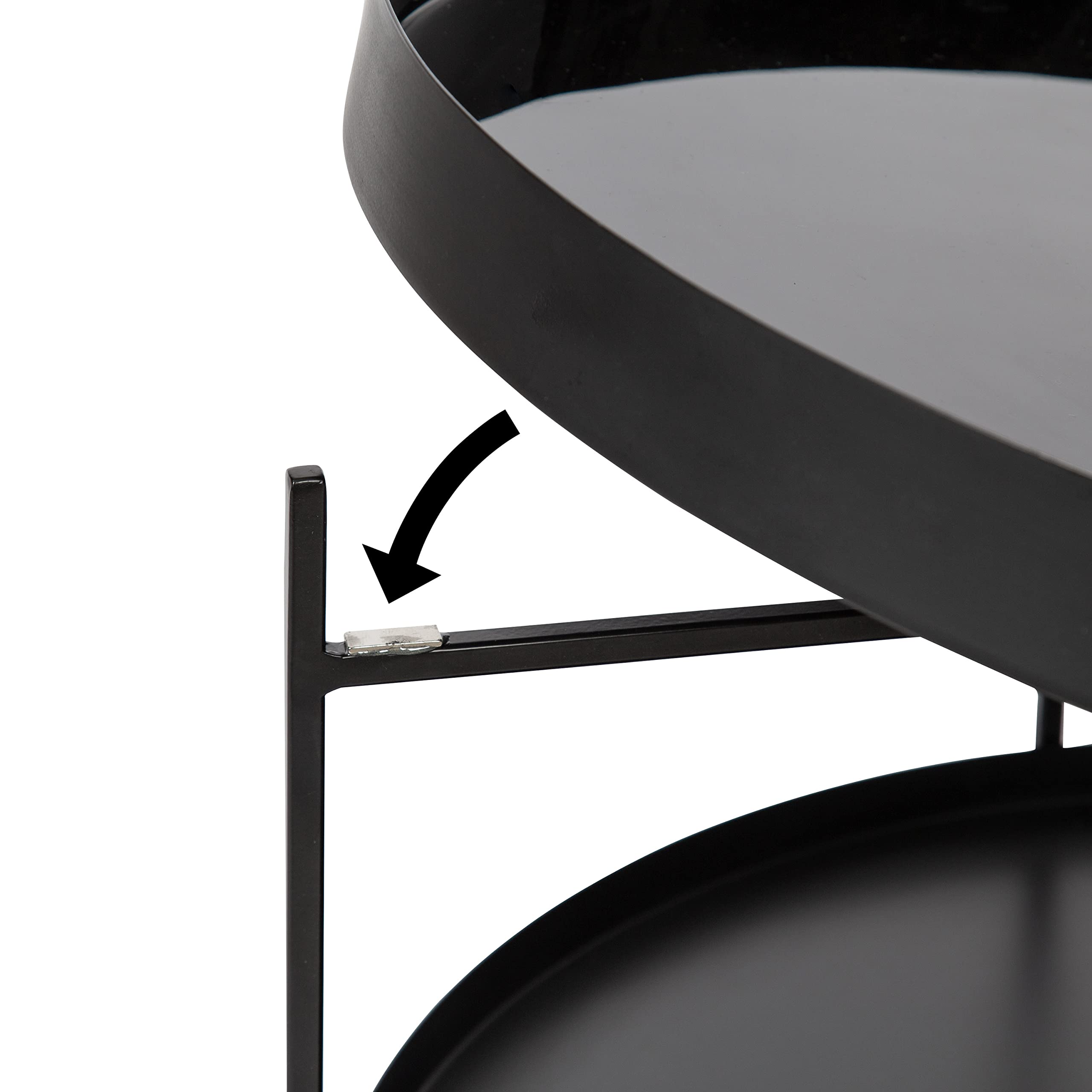 Kate and Laurel Nira Metal Coffee Table - 26 Inch Round Modern Side Table for Living Room, Black - Perfect for Small Spaces, Apartments & Lounge Areas