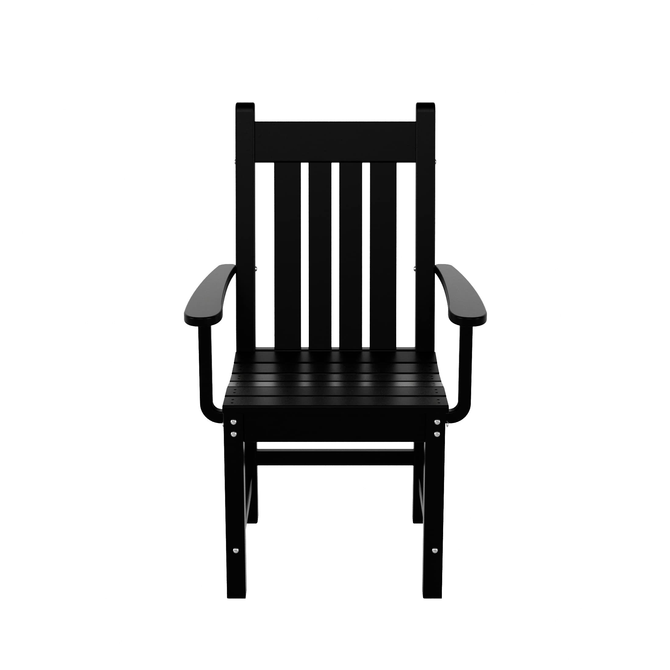 WestinTrends Malibu Classic Outdoor Dining Chairs with Arms - All Weather Poly Lumber Adirondack Patio Chairs for Restaurant, Bistro & Backyard - 350 LBS Weight Capacity - Arched Backrest & Curved Seat - Black - Perfect for Poolside, Garden, Deck & Outdoor Dining Areas