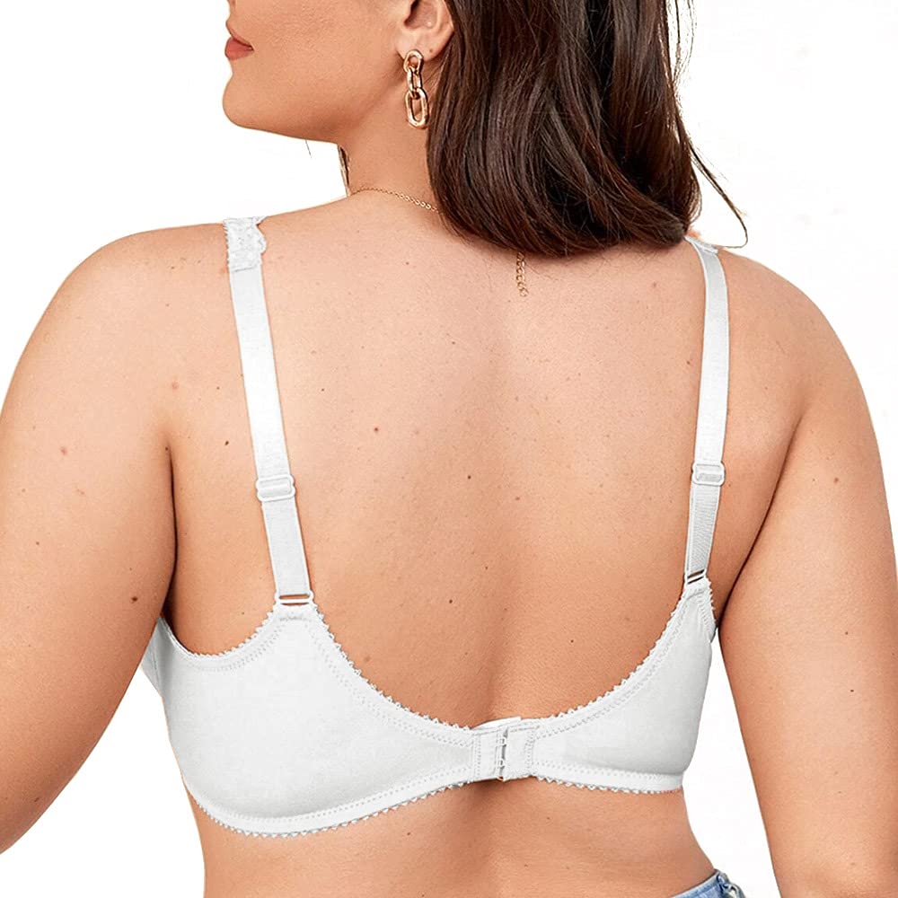 Women's Floral Lace Underwire Push Up Bra - Non Padded Full Figure Support Bralette for Everyday Wear & Special Occasions