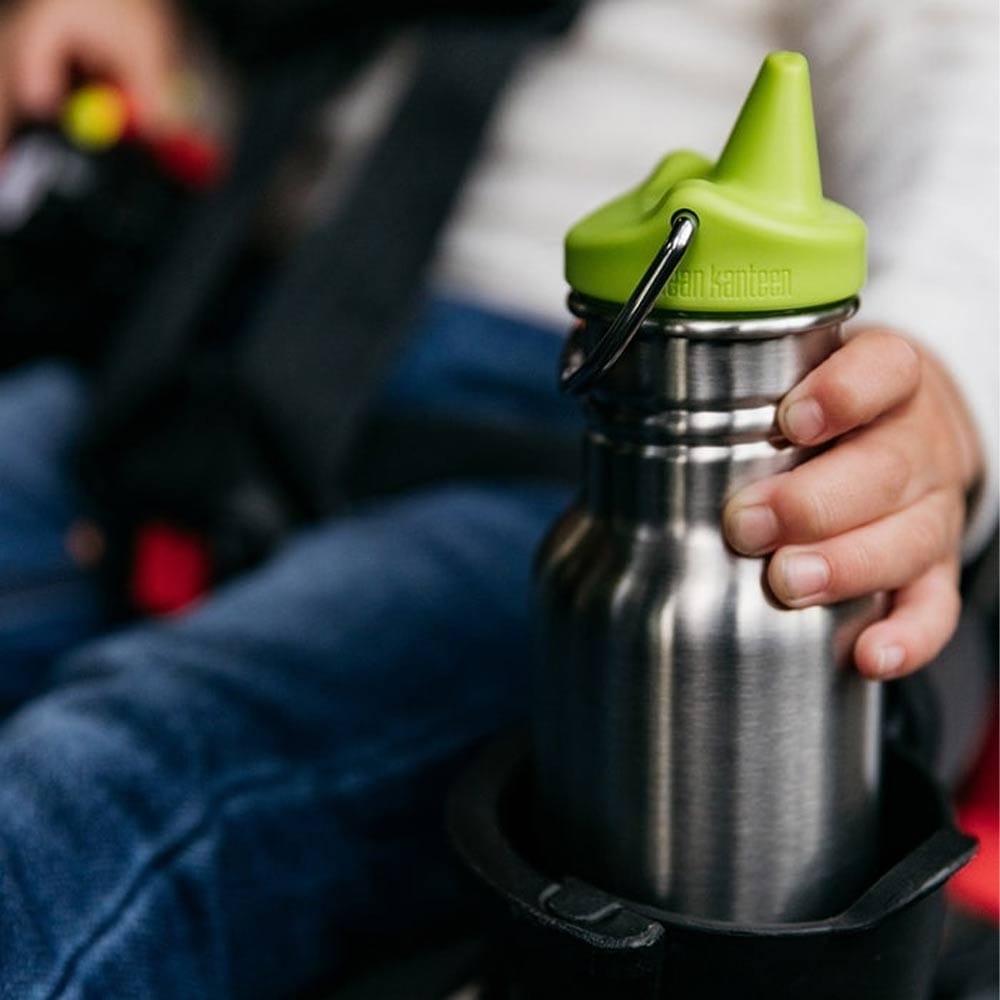 Klean Kanteen Kid Classic 12oz Stainless Steel Water Bottle with Narrow Sippy Cap - BPA-Free, Leak-Proof for Toddlers - Perfect for School, Outdoor Play & Travel (355ml, Brushed Finish)