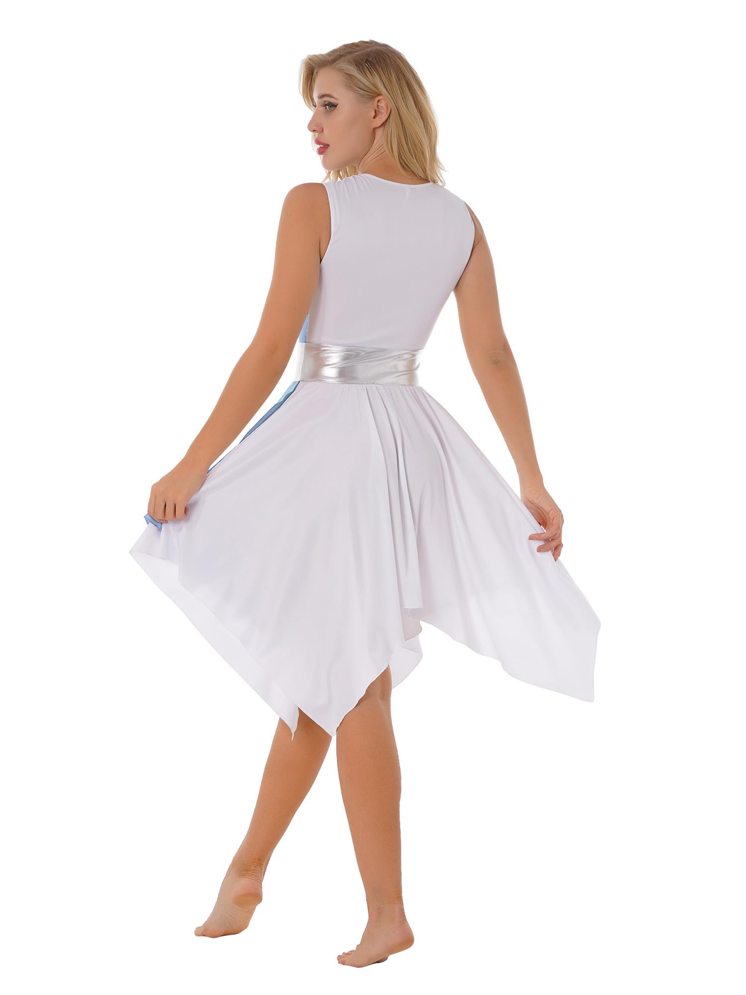 SEO-Optimized Liturgical Sleeveless Praise Dance Tunic for Women - Cut Out Lyrical Worship Overlay Dance Costume for Church Performances and Worship Events