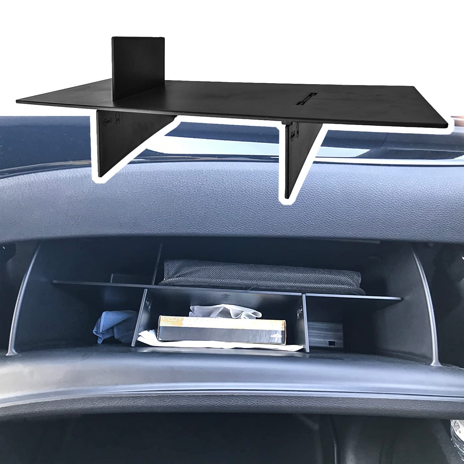 EDBETOS Glove Box Organizer Dividers for Honda Pilot 2016-2022, Ridgeline 2017-2023 & Passport 2019-2023 | Double Compartment Storage Accessories | Perfect for Road Trips & Daily Commute