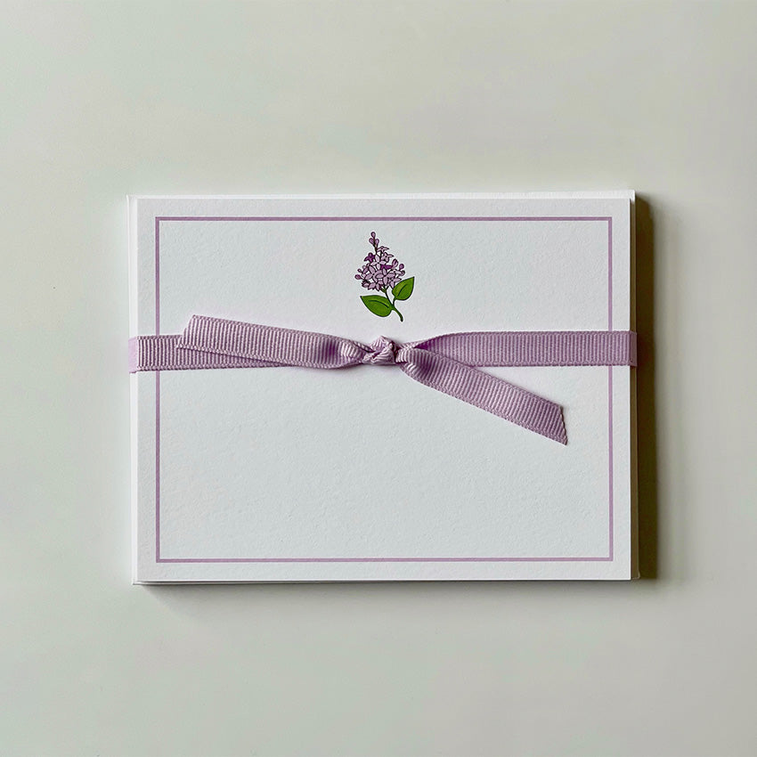 Georgetown Paperie | Elegant Lilac Flat Note Cards for Thank You Notes, Invitations & Greetings - Perfect for Weddings, Birthdays & Special Occasions
