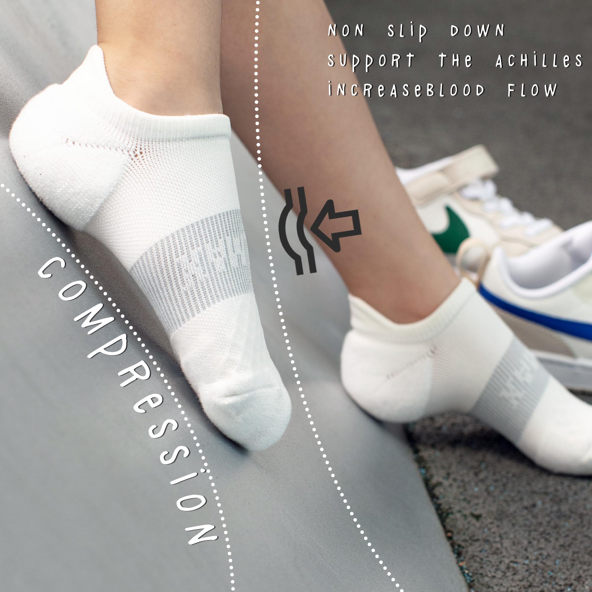Coolmax Bamboo Viscose Kids No Show Socks - Breathable Compression Athletic Running Socks for Boys & Youth - Ankle Cushion Sports Socks for School, Gym & Daily Activities