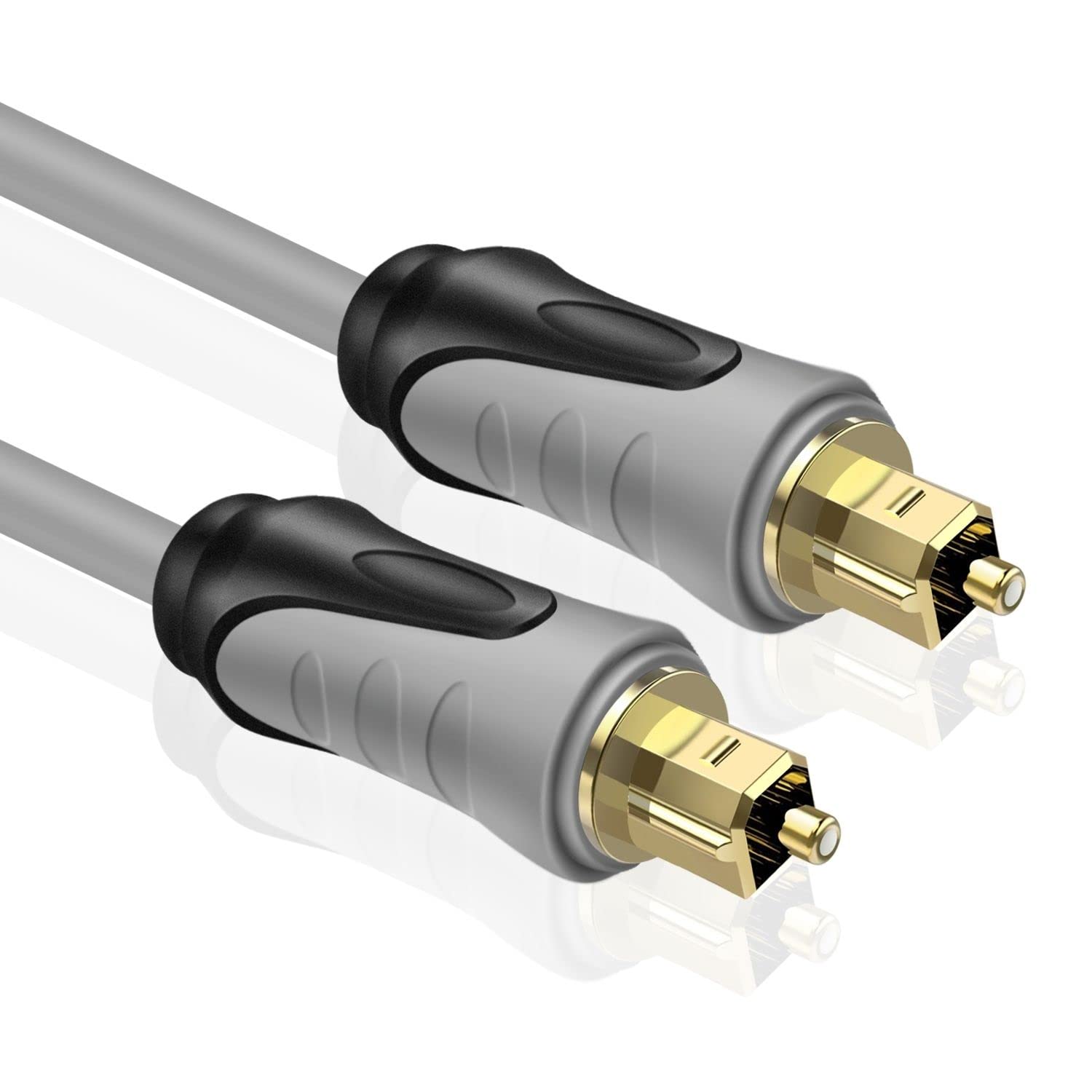 Premium TOSLINK Digital Optical Audio Cable 3ft - Gold-Plated Connector & Fiber Optic for Hi-Fi Sound, Compatible with Soundbars, TVs, Gaming Consoles & Home Theater Systems - Perfect for Immersive Audio Experience