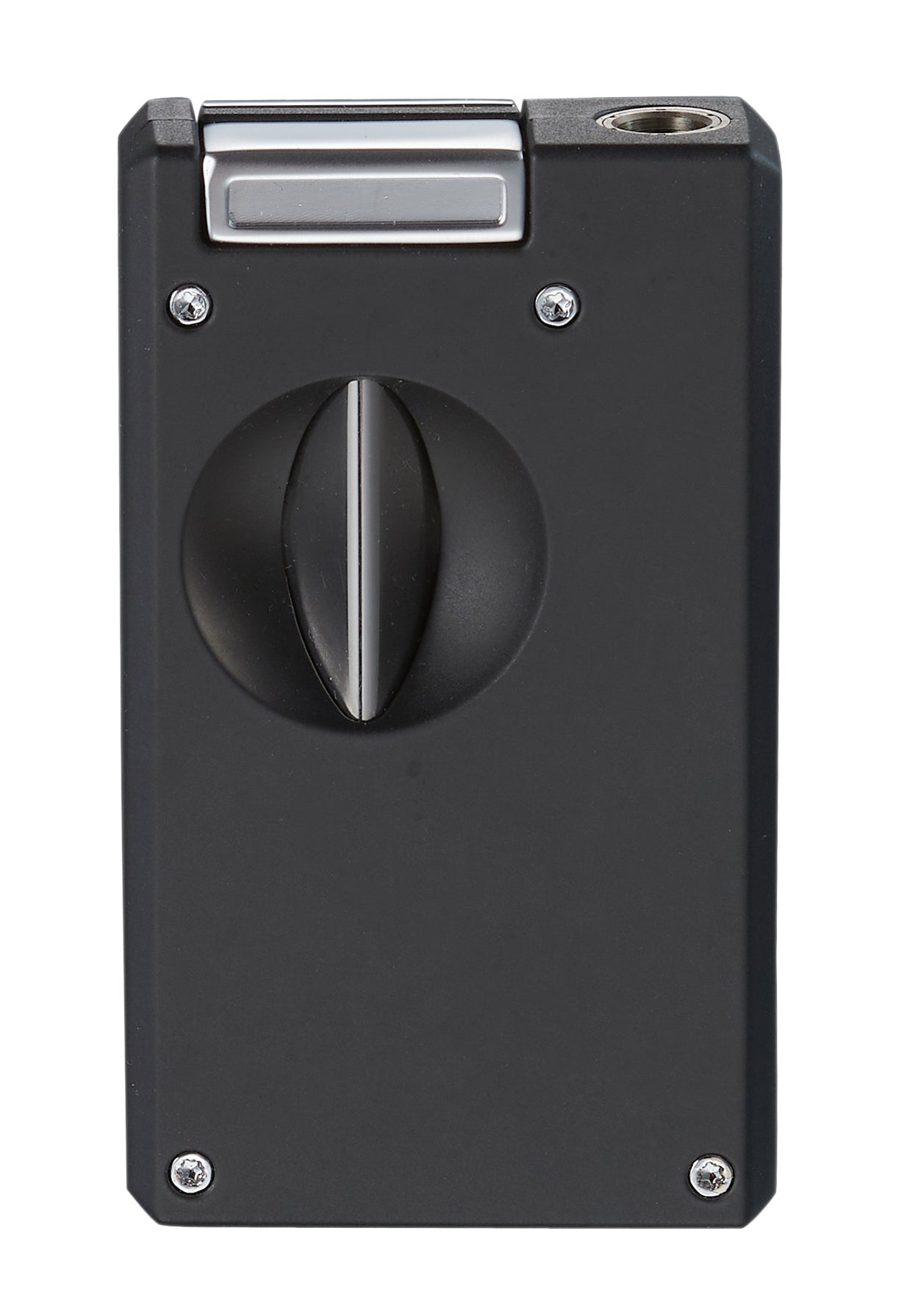 Premium Caseti Urban Flame Lighter & Wedge Cutter - Black | Windproof Butane Lighter with Cigar Cutter | Perfect for Cigars, Candles & Outdoor Use