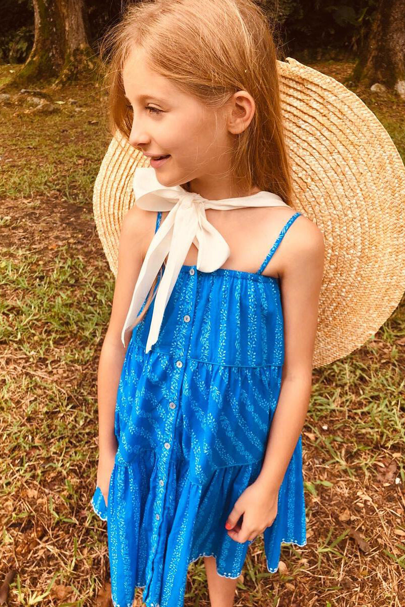 Nellystella Adeline Lagoon Girls Dress - Cute Floral Summer Dress for Toddlers & Kids - Perfect for Birthday Parties, Family Outings & Playdates