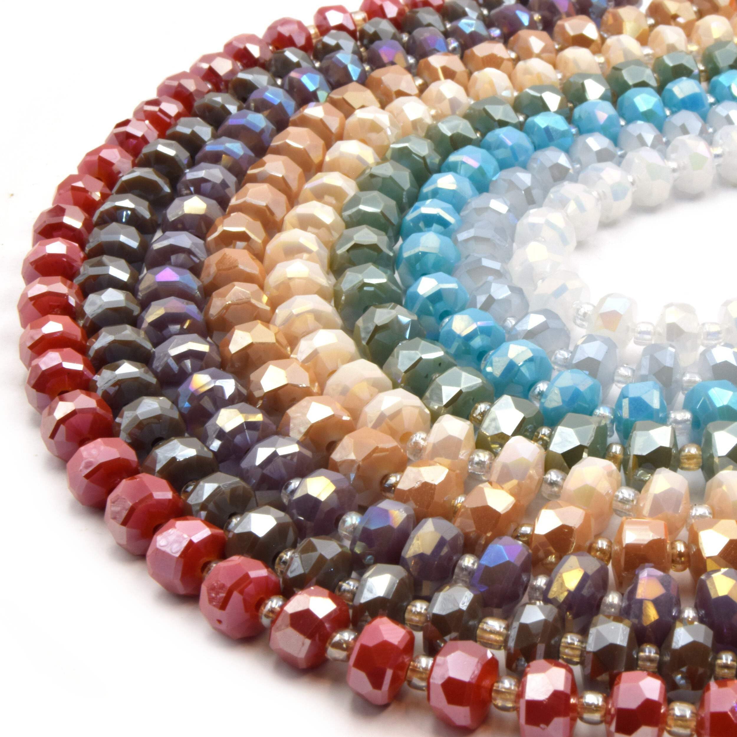 8mm Faceted Heishi Rondelle Crystal Beads - Lavender Loose Beads for DIY Jewelry Making, Bracelets & Necklaces | Premium Quality Chinese Crystal Beads for Crafting & Gift Giving