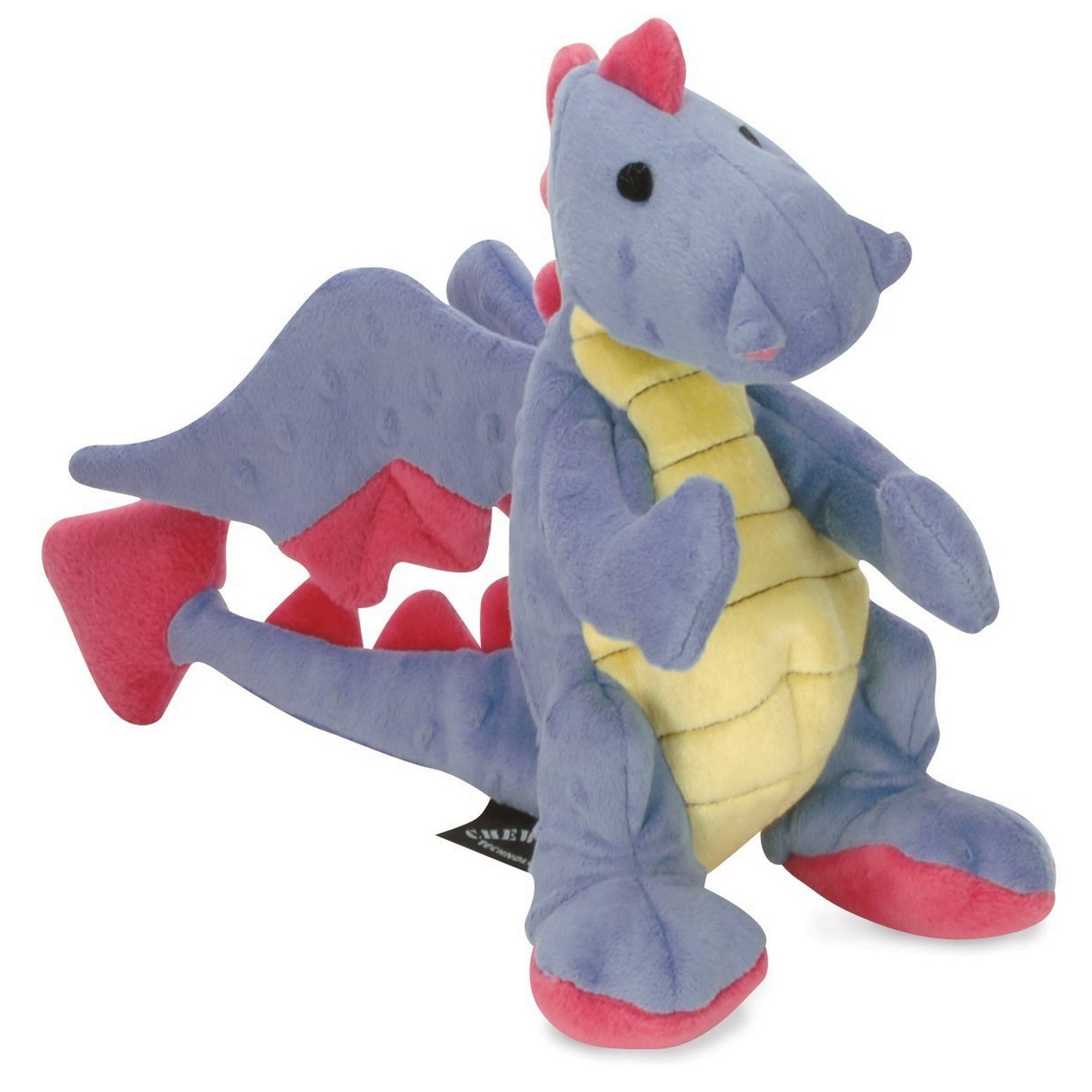 goDog Bubble Plush Dragons Squeaky Dog Toy with Chew Guard Technology - Durable Interactive Puppy Chew Toy for Small & Medium Dogs, Perfect for Playtime & Training (Periwinkle, Small)