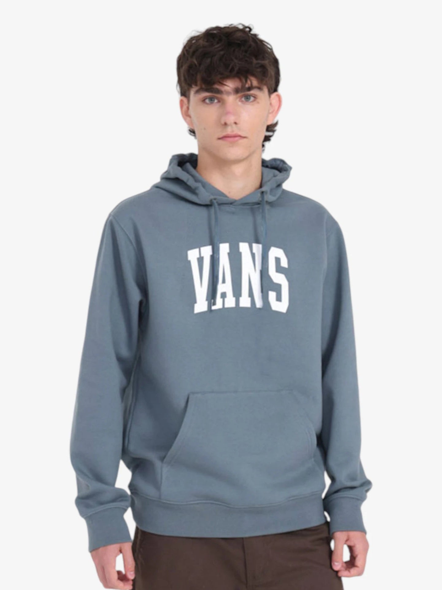 Vans Classic Arch Logo Hoodie - Blue Gray Pullover Sweatshirt for Men & Women | Casual Streetwear, Loungewear, and Everyday Comfort