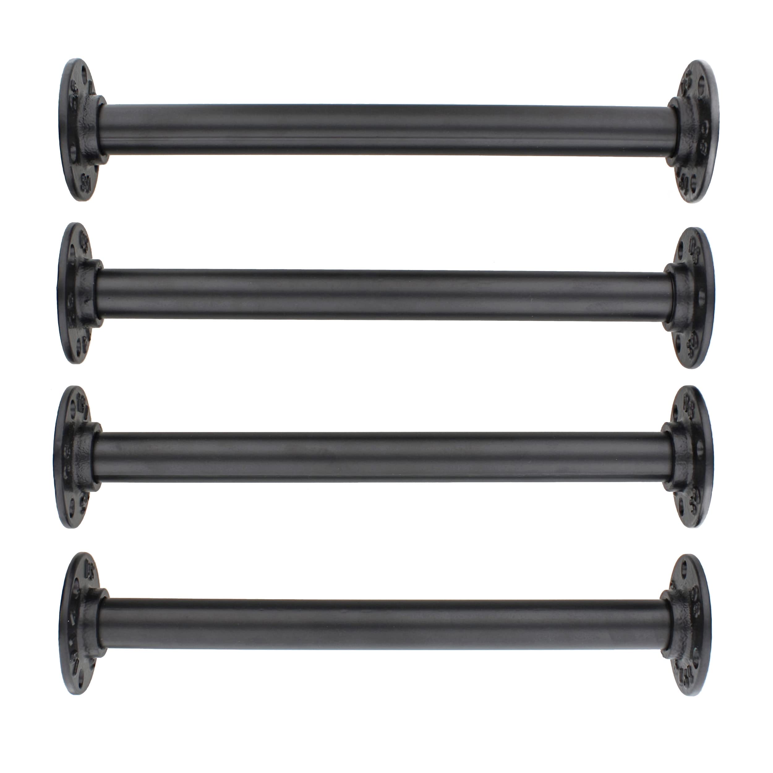 7Penn 12in Black Metal Table Legs - Vintage Industrial Pipe Legs for Coffee Tables & Benches