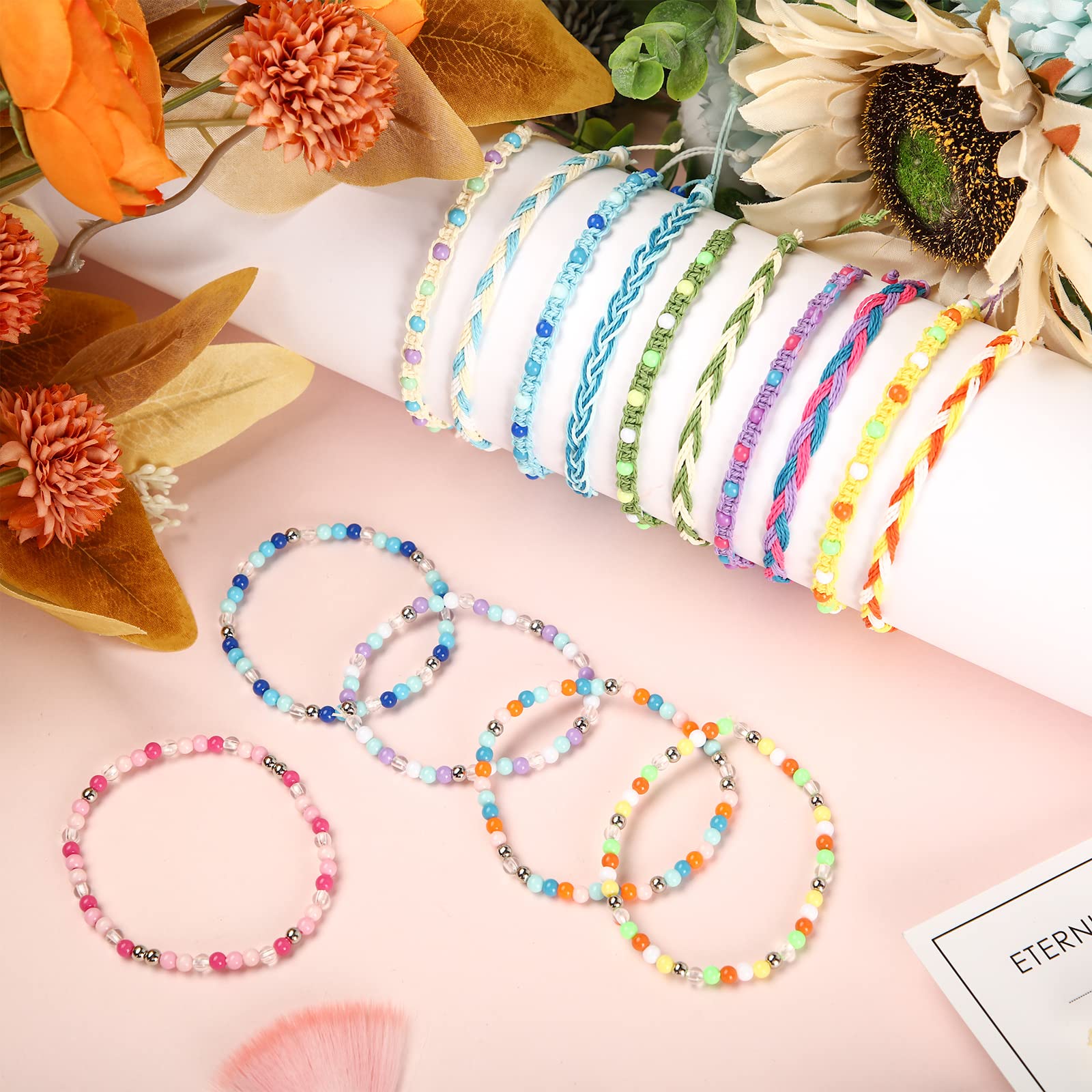 36 Pack Stackable Friendship Bracelets for Women & Teens - Adjustable Stretch Woven String Bracelets Set - Waterproof & Durable - Perfect for Gifts, Parties, Travel & Everyday Wear
