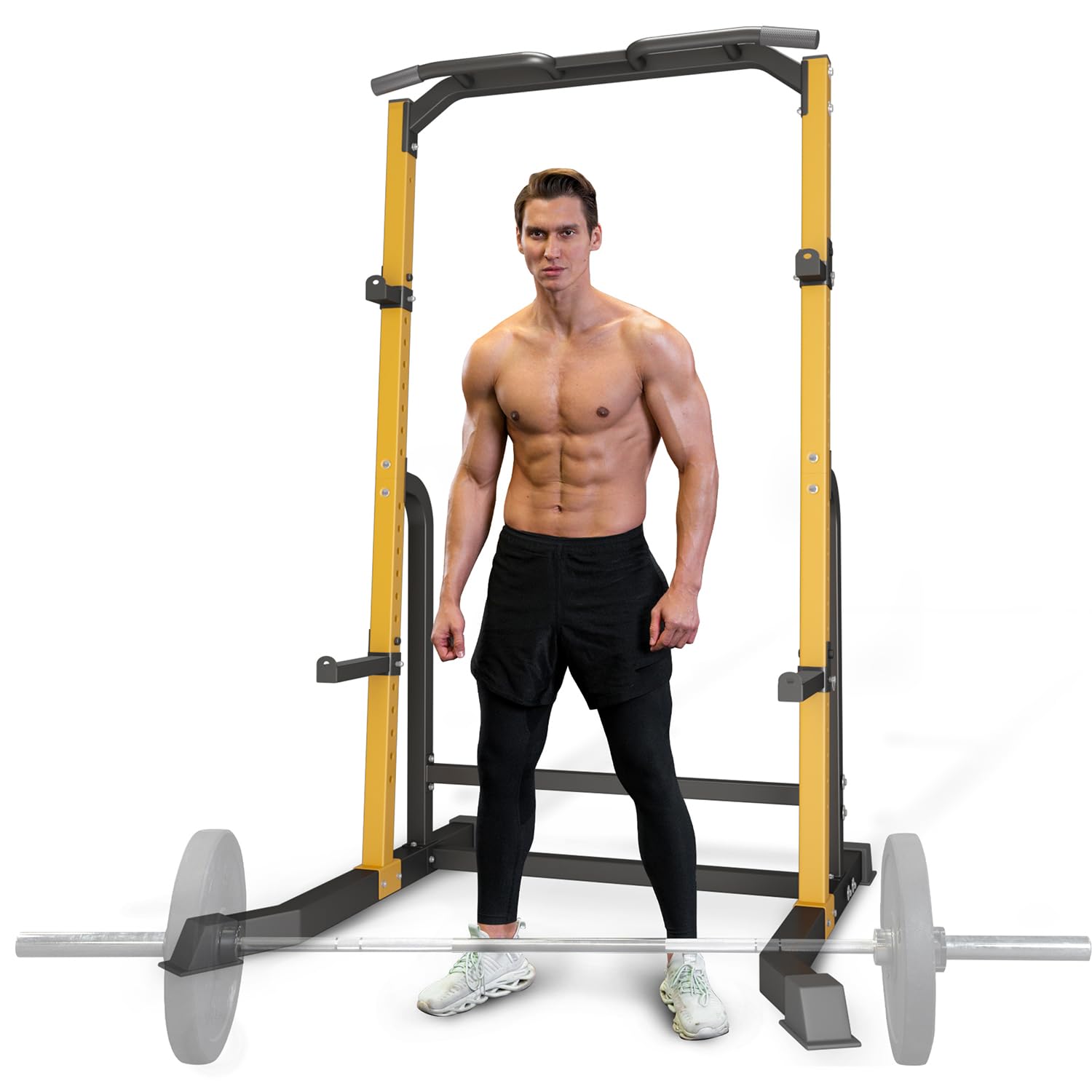 ZENOVA Power Rack - Heavy Duty 800LBS Capacity Squat Rack with Pull Up Bar for Home Gym, Weightlifting & Strength Training - Perfect for Garage Workouts & CrossFit Training
