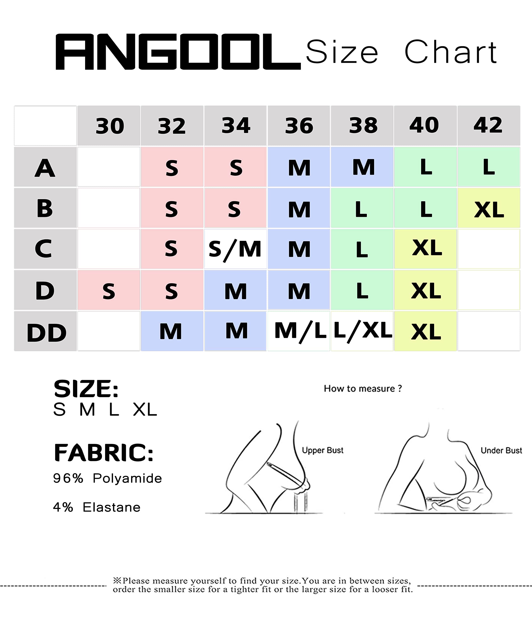 ANGOOL Women's Longline Sports Bra - Medium Support Wire-Free Yoga Bra with Adjustable Straps & Removable Padding - Perfect for Gym, Running, Yoga & Everyday Wear